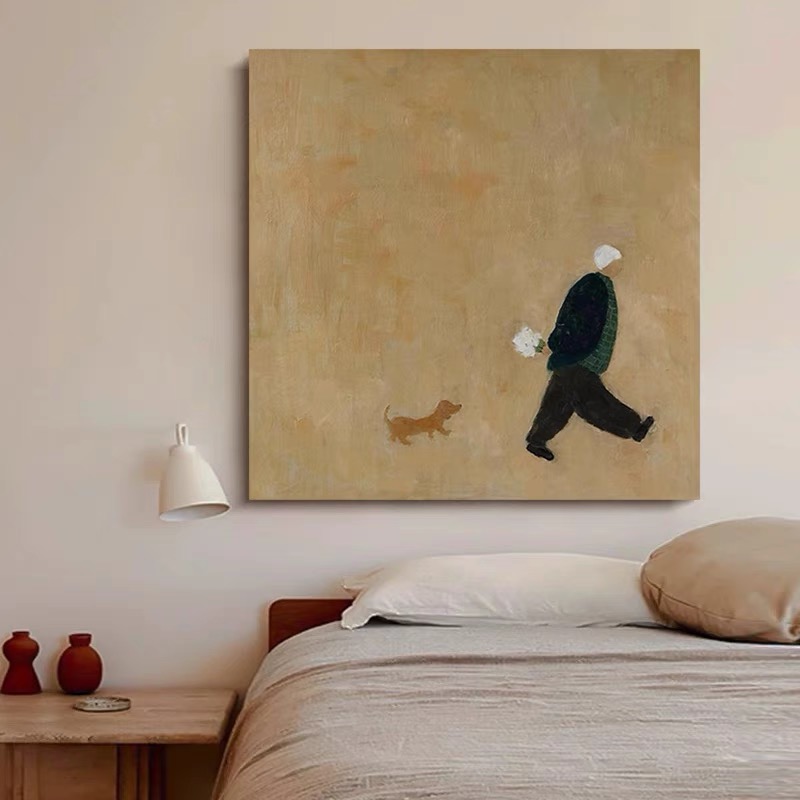 【如影随形】卧室高级感装饰画餐厅简约背景画侘寂风房间卧室挂画