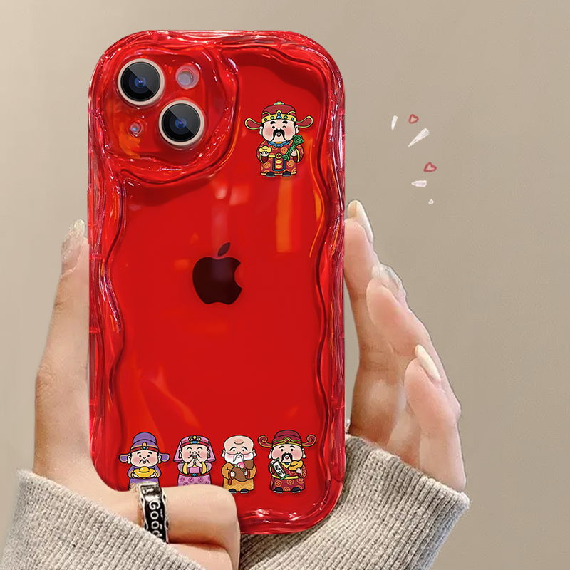 五财神苹果15华为/vivo/oppo/小米iPhone14promax网红ins潮手机壳
