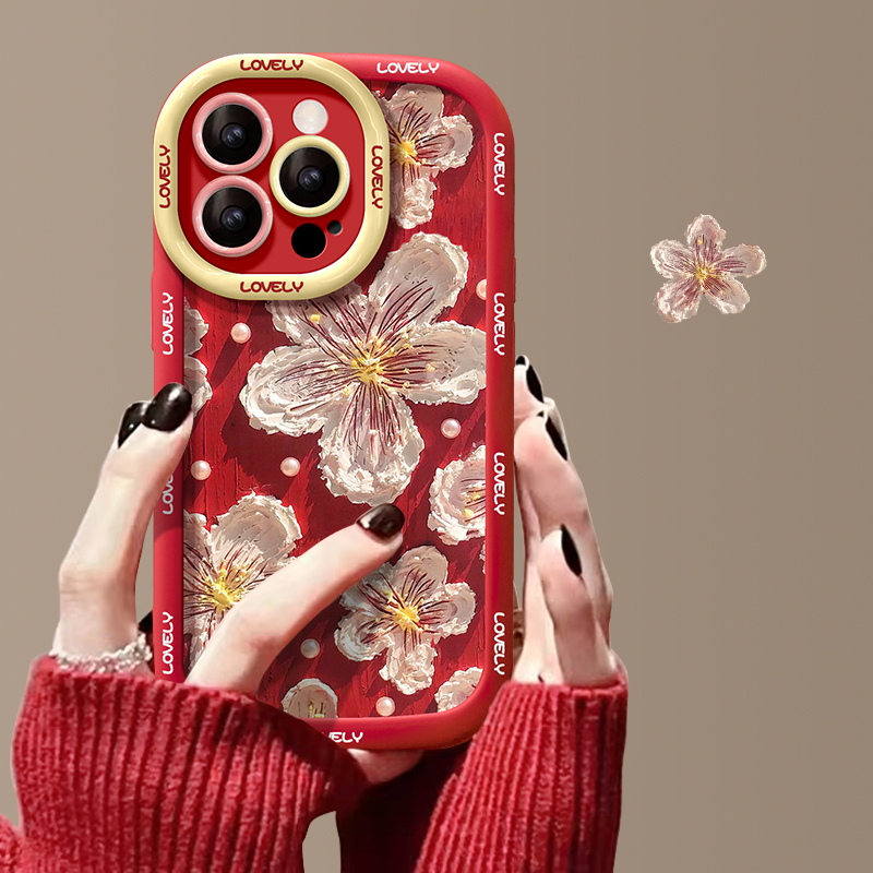 油画花苹果15华为/vivo/oppo/小米/iPhone14promax高颜值新手机壳