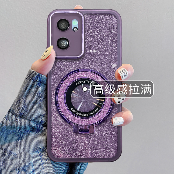适用OPPOReno7横竖支架透明金属镜头膜简约大气软壳防摔
