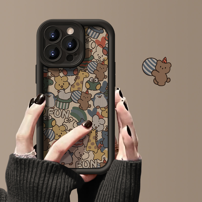 卡通动物天眼竖纹苹果华为vivo女款oppo小米iPhone15promax手机壳