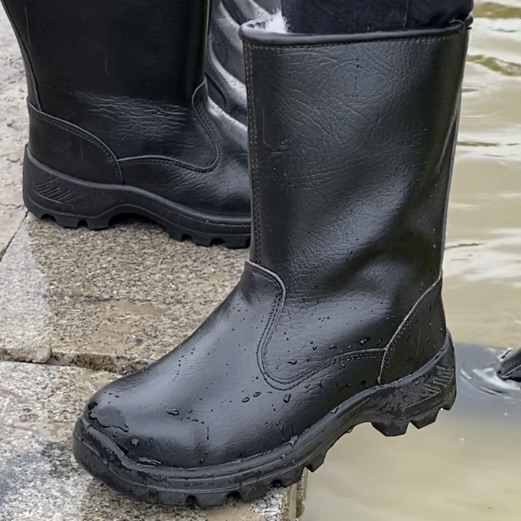 新款油田包尖大皮靴