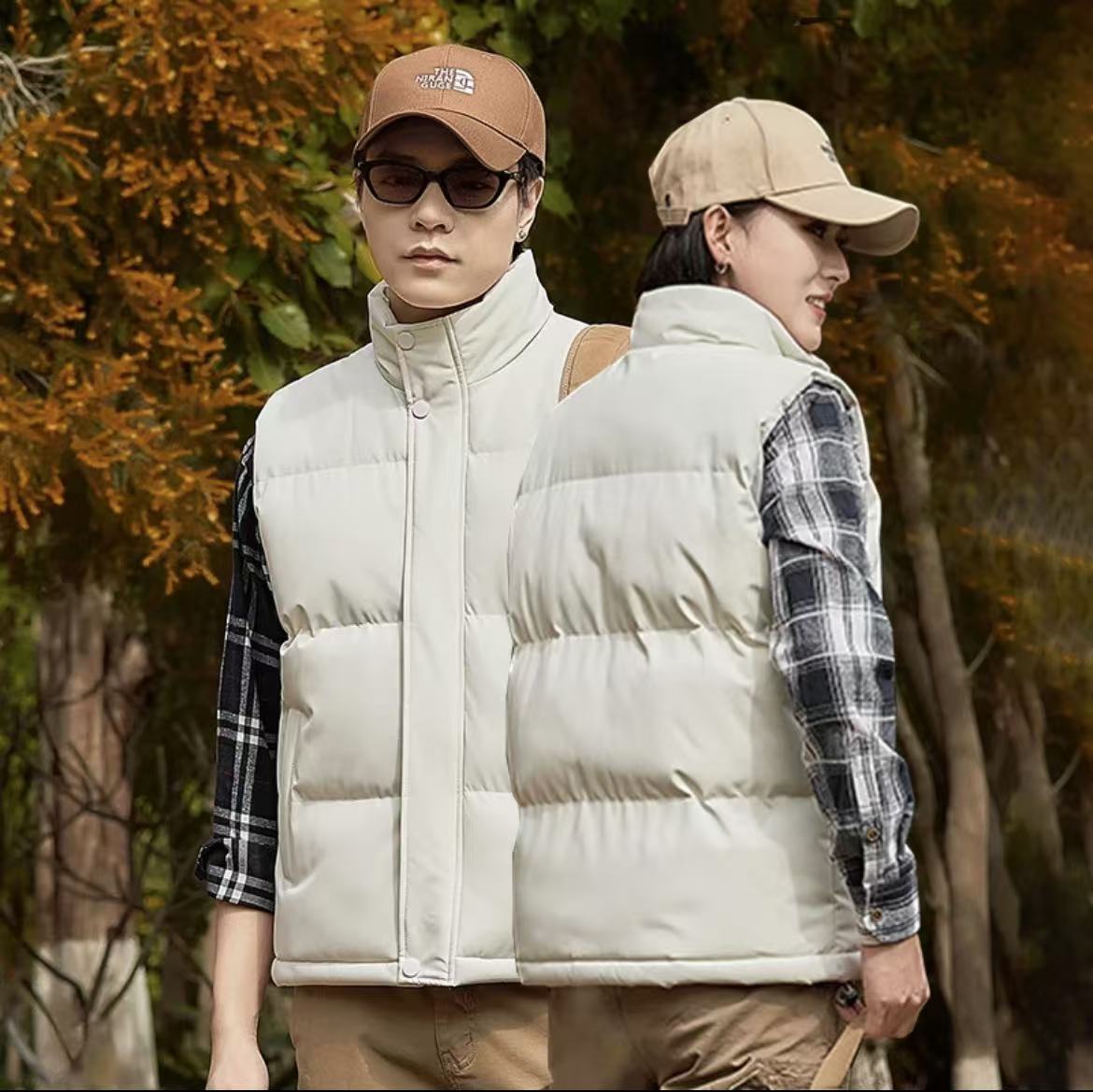 奥特莱斯2024男女同款棉马甲秋冬新款立领棉衣外穿保暖马甲坎肩