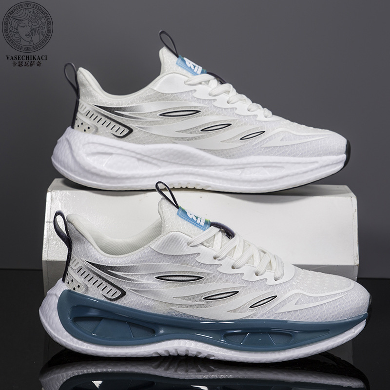 厚底休闲运动鞋男2023夏季新款透气韩版潮流老爹鞋飞织网面跑步鞋