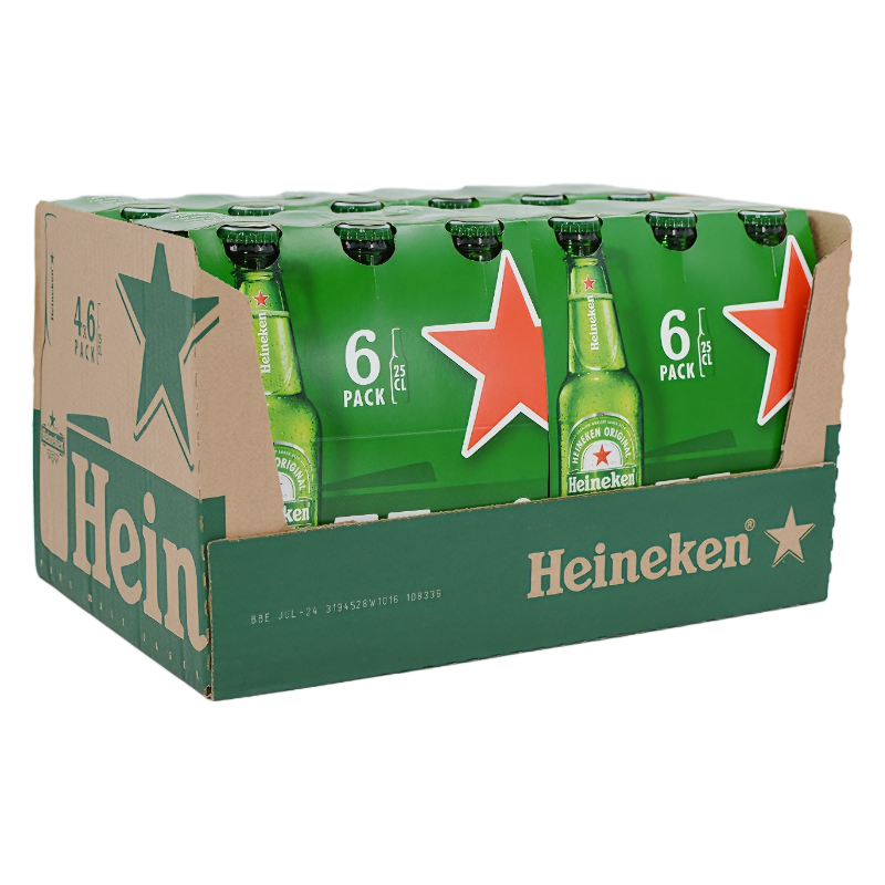 海尼根啤酒荷兰原装进口250ml24小玻璃瓶整箱包邮