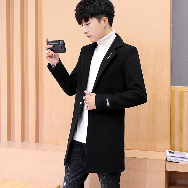 TUCANO/啄木鳥中长款风衣外套秋冬潮牌休闲青年毛呢大衣修身男士