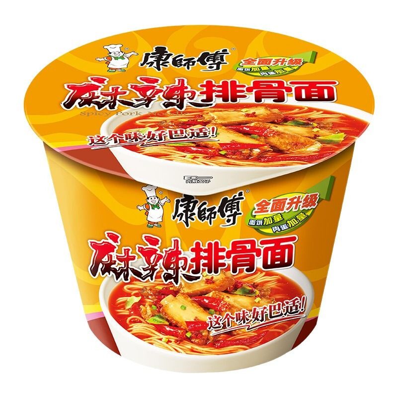 康师傅 麻辣排骨面桶面 108g/桶