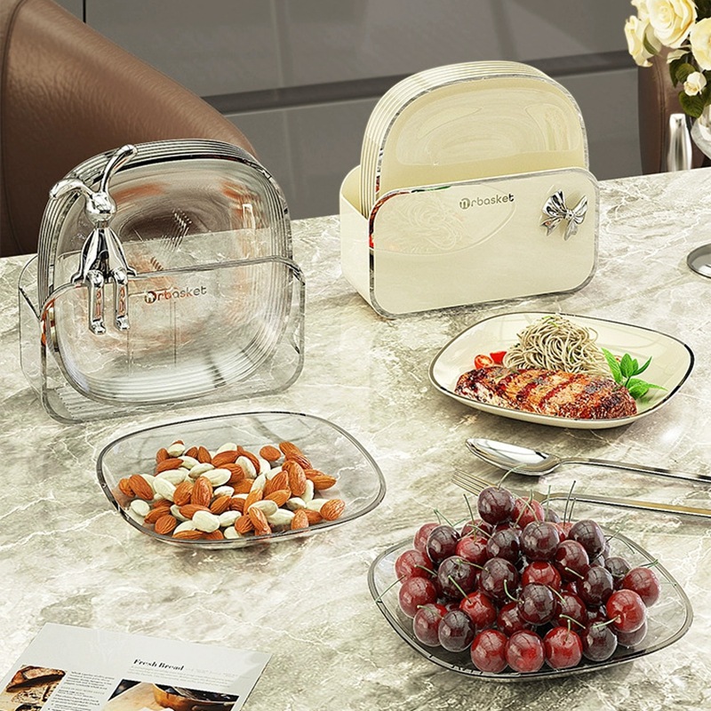 吐骨碟家用食品级骨碟盘高级感餐桌垃圾吐骨头盘碟小碟子塑料C328