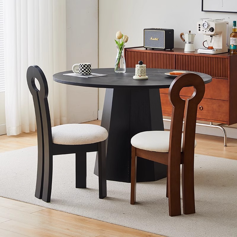 钥匙椅中古办公餐椅家用化妆靠背设计师实木靠背椅椅子网红爆款