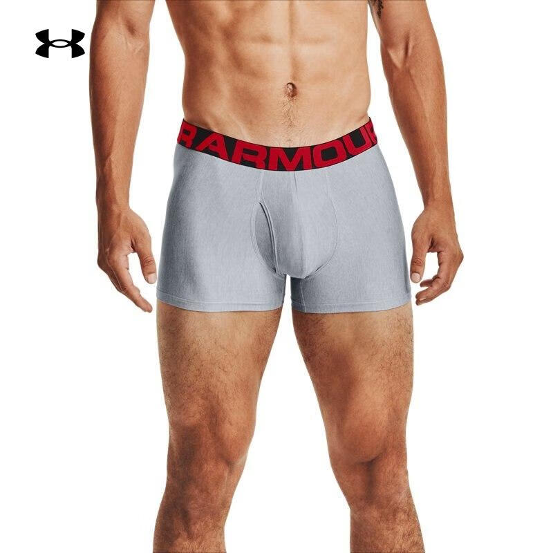 UA安德玛运动内裤男两条装新款透气灰色休闲运动健身内衣 1363618