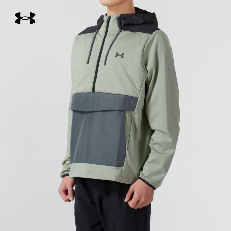 【正品】UA安德玛连帽卫衣男装训练上衣休闲长袖运动套头衫 1382159