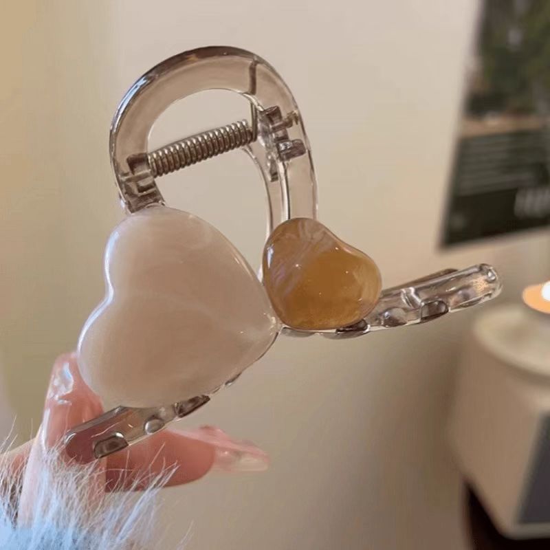 3.99两个果冻色抓夹中号发卡高档可爱发夹女后脑勺盘发鲨鱼夹