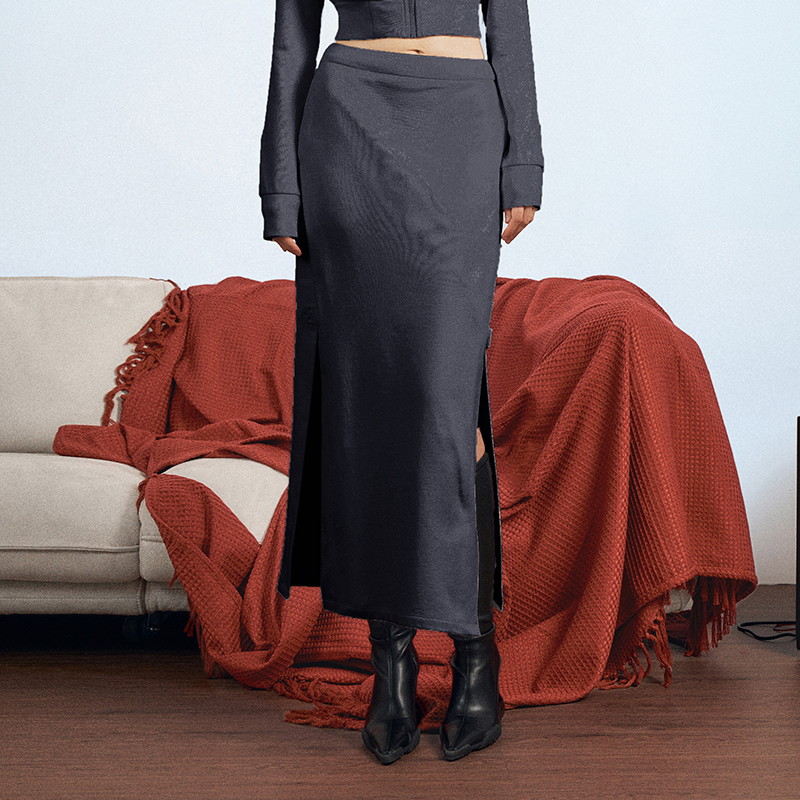 【AUNISEX专属】AKTK针织分割锁扣鱼尾裙6D1B1132H820