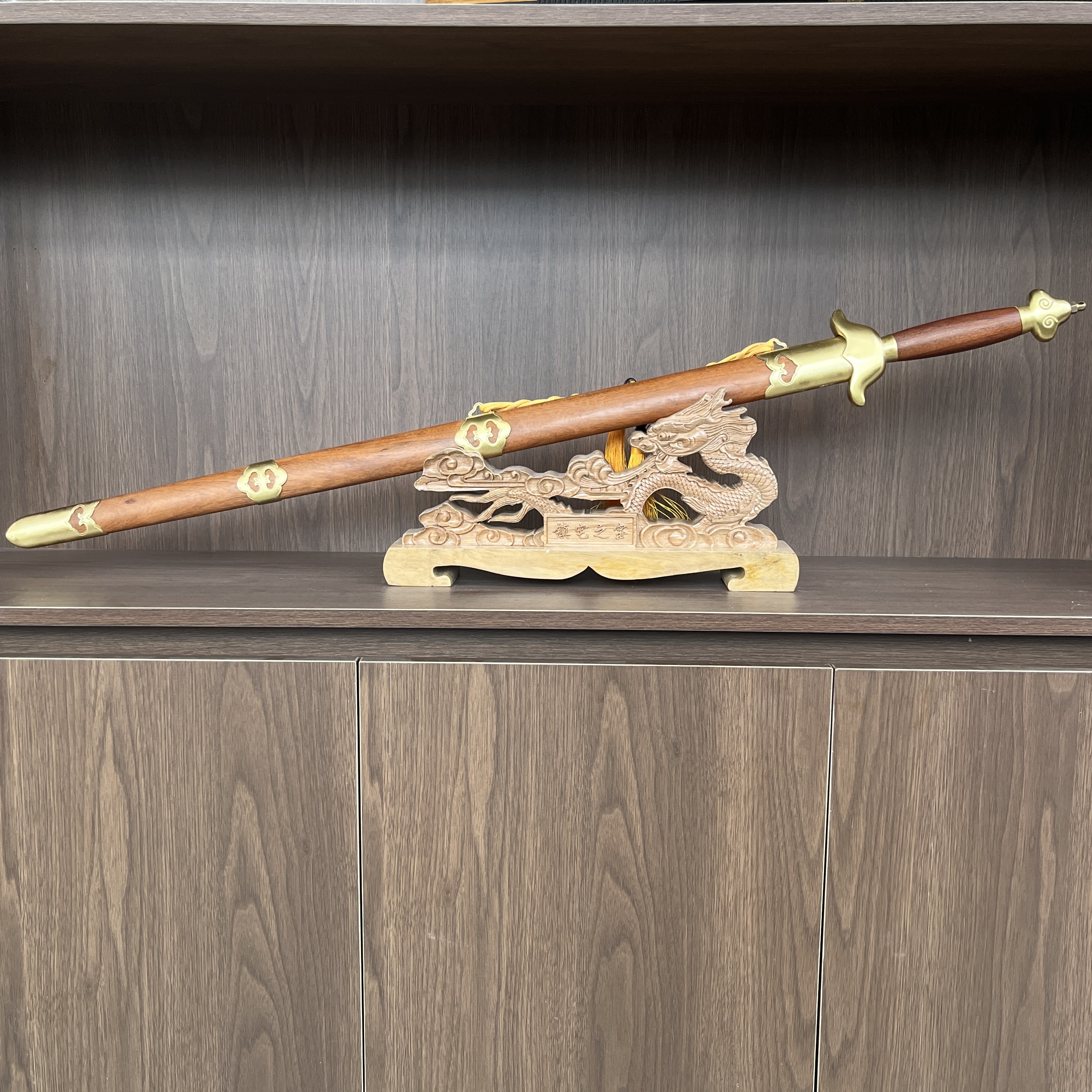 黄铜酸枝木手工锻打太极剑未开刃