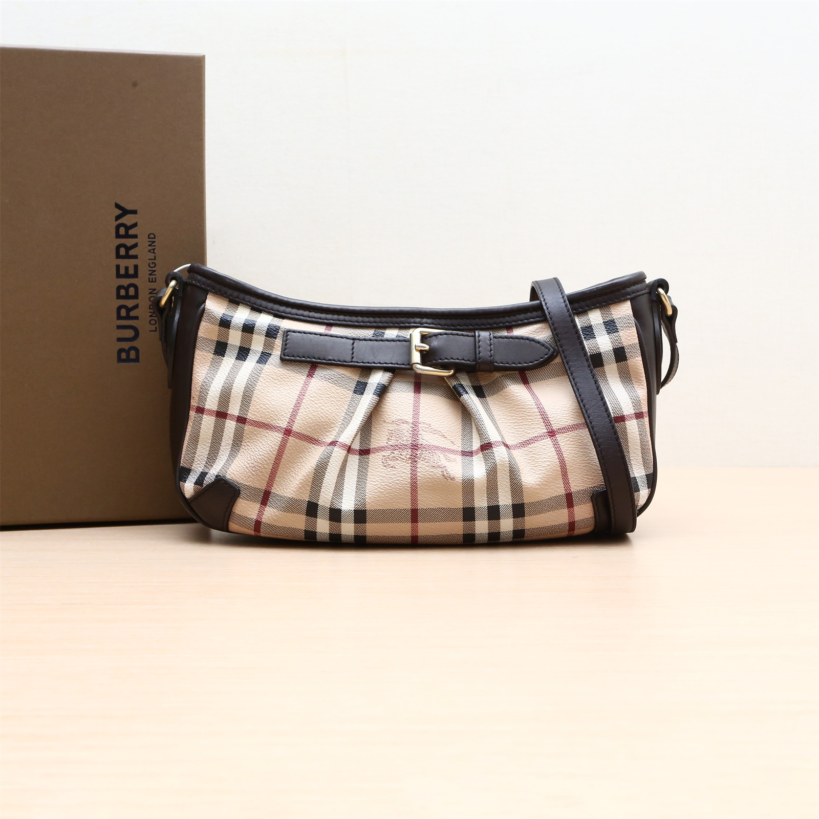 99新 BURBERRY/博柏利 格纹 单肩包 巴宝莉格子 P224410042