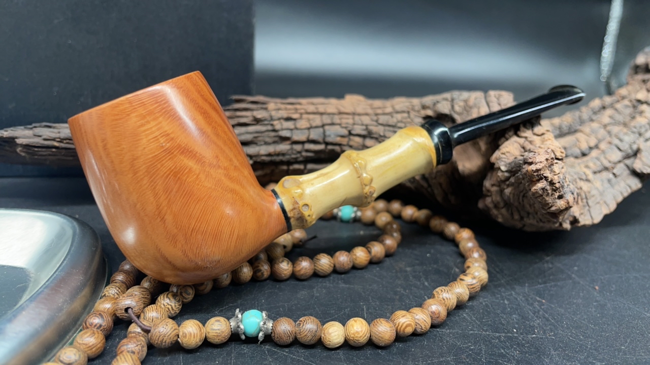 原木色竹节撞球斗 石楠木手工烟斗 艺术家级别 自由式
