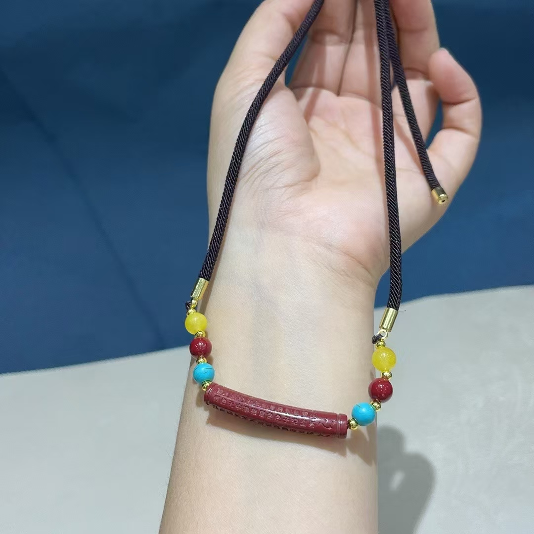 含辰砂工艺品正品高含量紫金砂锁骨吊坠链