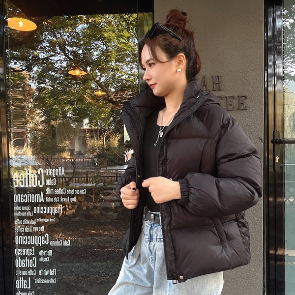 2025新款羽绒服韩版冬季女加厚连帽冬装外套百搭休闲宽松保暖-