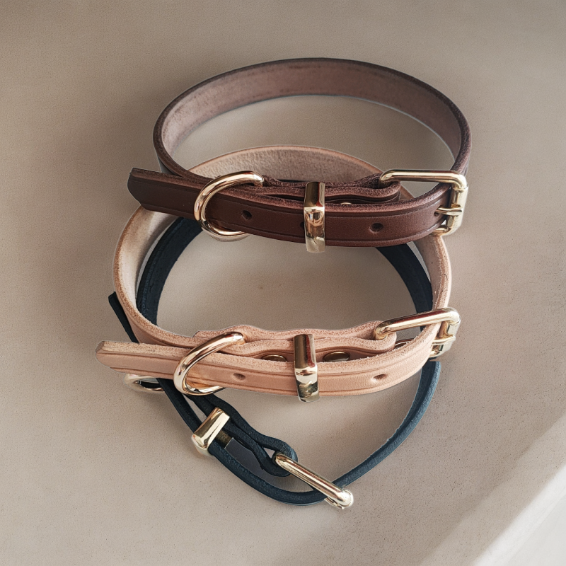 牛皮狗狗项圈中大型犬拉布拉多颈圈脖圈金毛哈士奇马犬真皮狗脖套