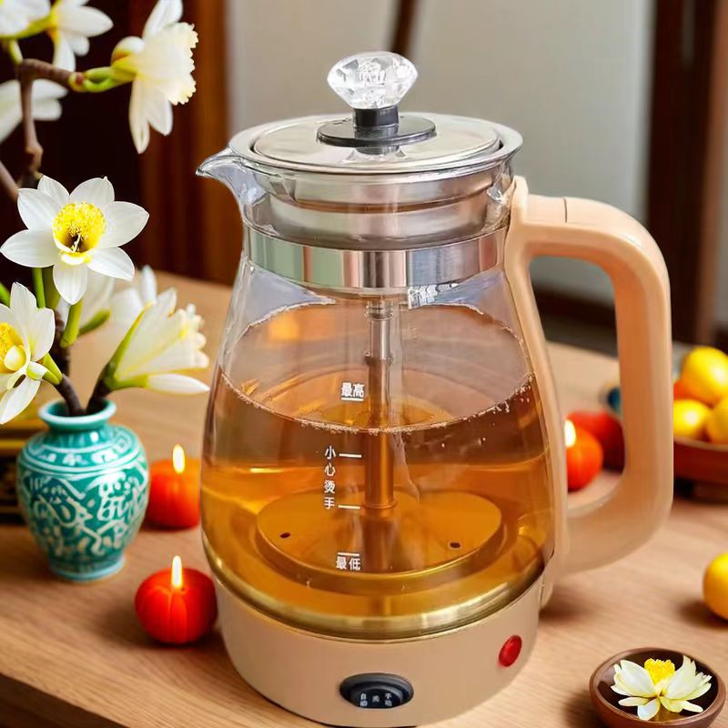 多功能玻璃煮茶壶大容量保温蒸汽茶壶煮茶器加厚小型黑茶蒸茶壶