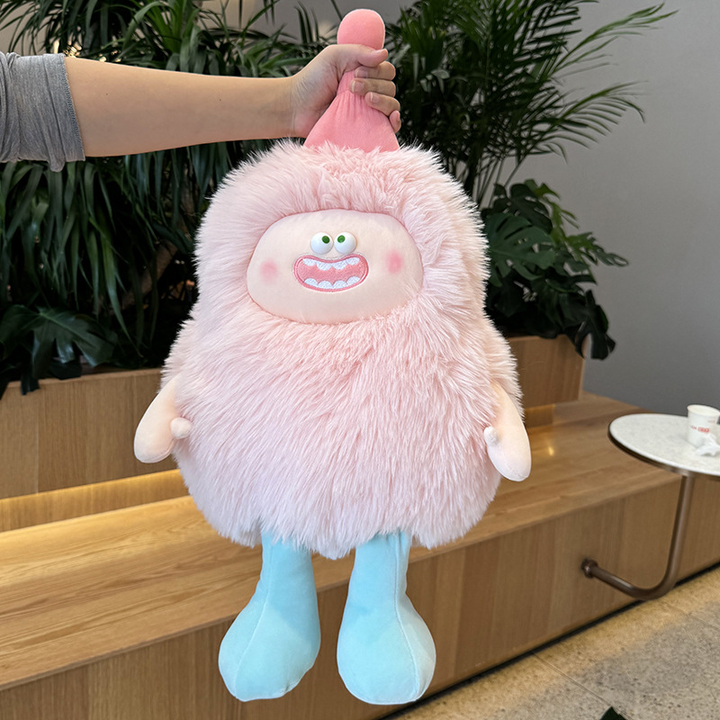 长毛独角恶魔小怪兽毛绒玩具公仔丑萌玩偶抱枕儿童女生礼物可爱