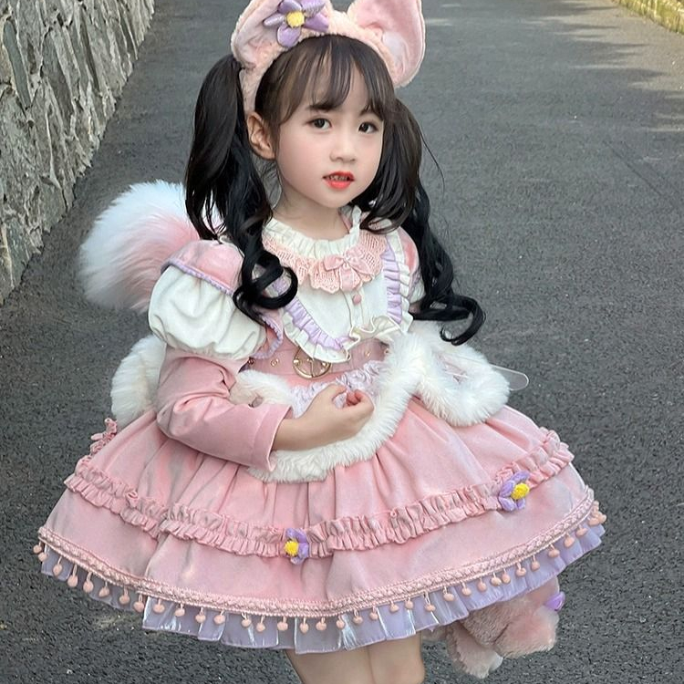 Lolita公主风美拉德女童时尚气质蓬蓬裙玲娜贝儿韩系小众连衣裙潮