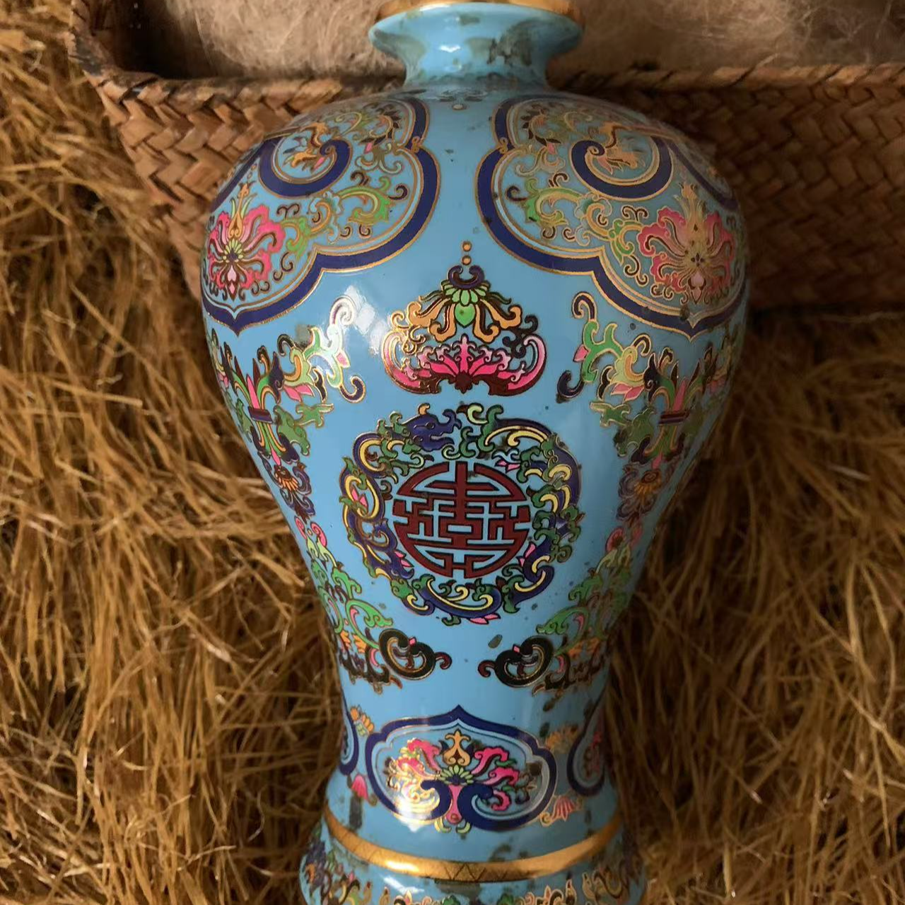 瓷器竹楼天空蓝瓶（志和百货店）