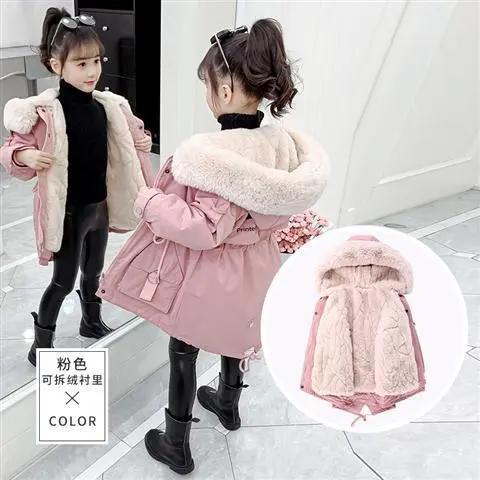 女童冬装衣新款儿童加绒派克服外套中大童洋气服女孩袄