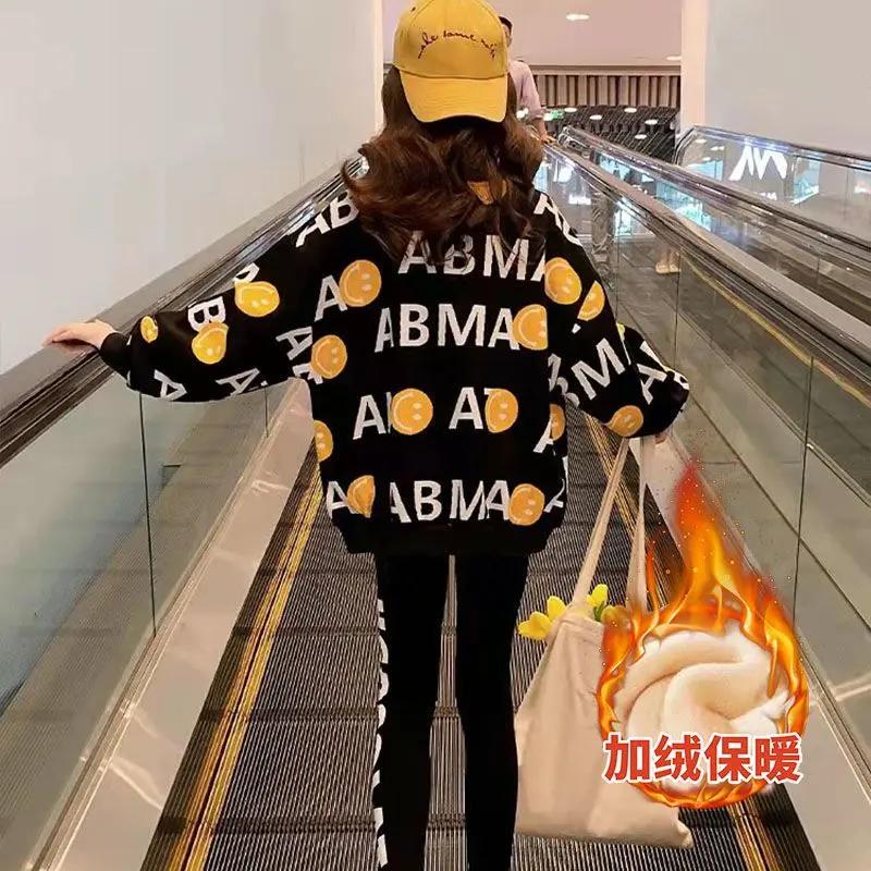 巴拉甄选新款女童加绒加厚卫衣2023新款秋冬衣服中大童儿童秋季洋