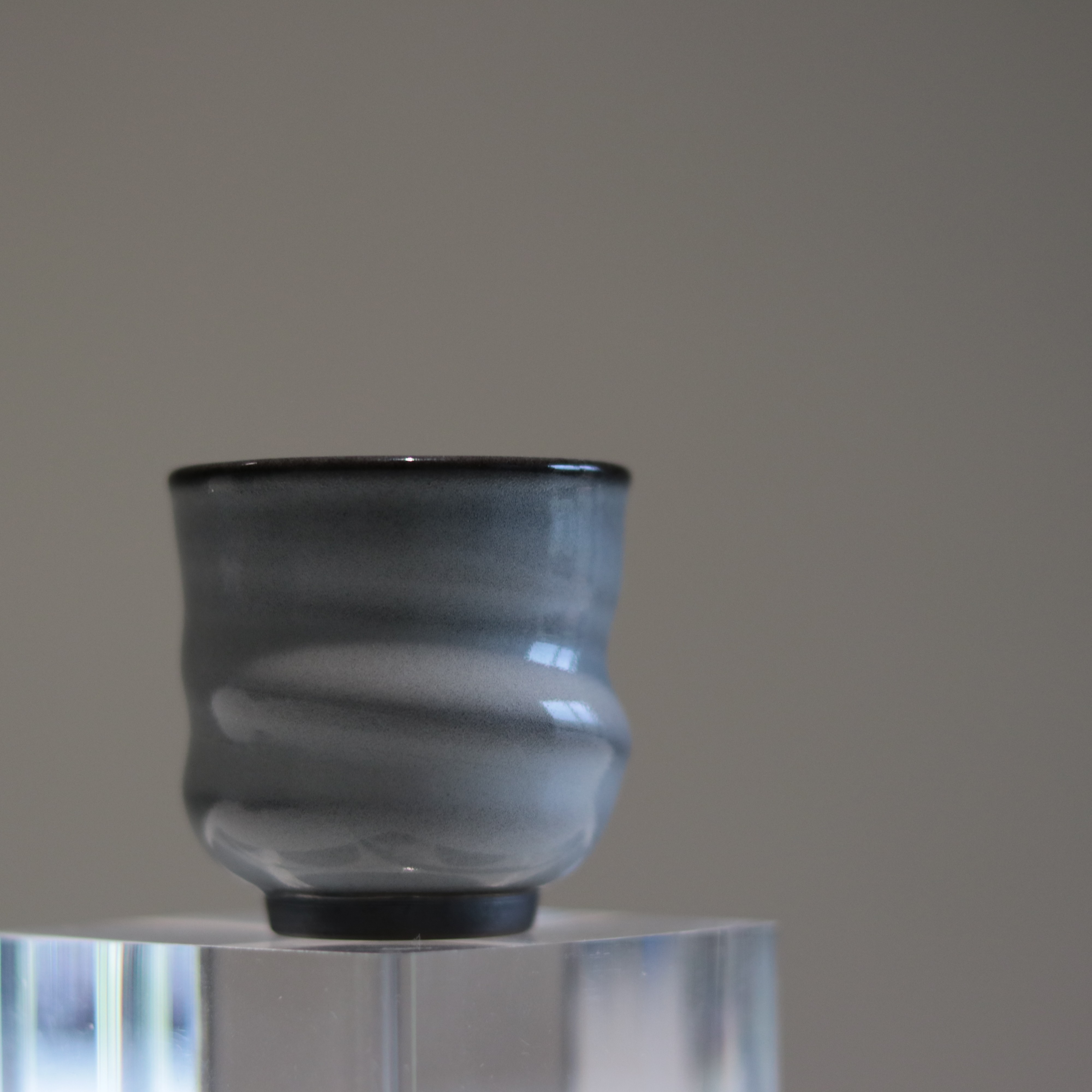 张建柴烧品宋系列泉棕螺纹闻香杯