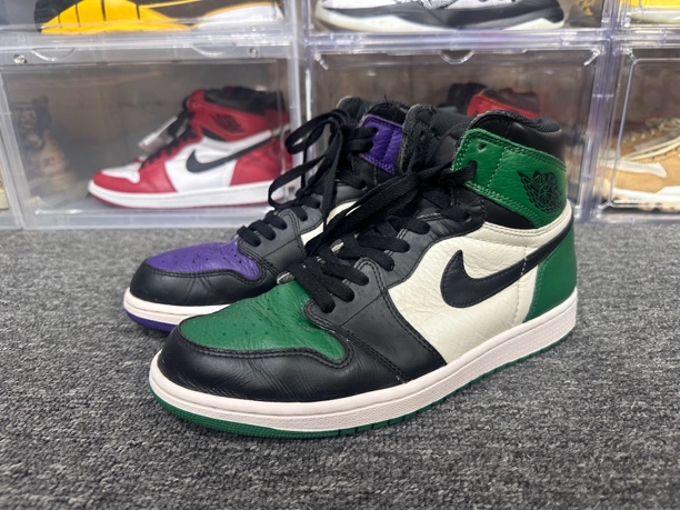 90新 AIR JORDAN 43码 aj1黑紫黑绿鸳鸯 原盒