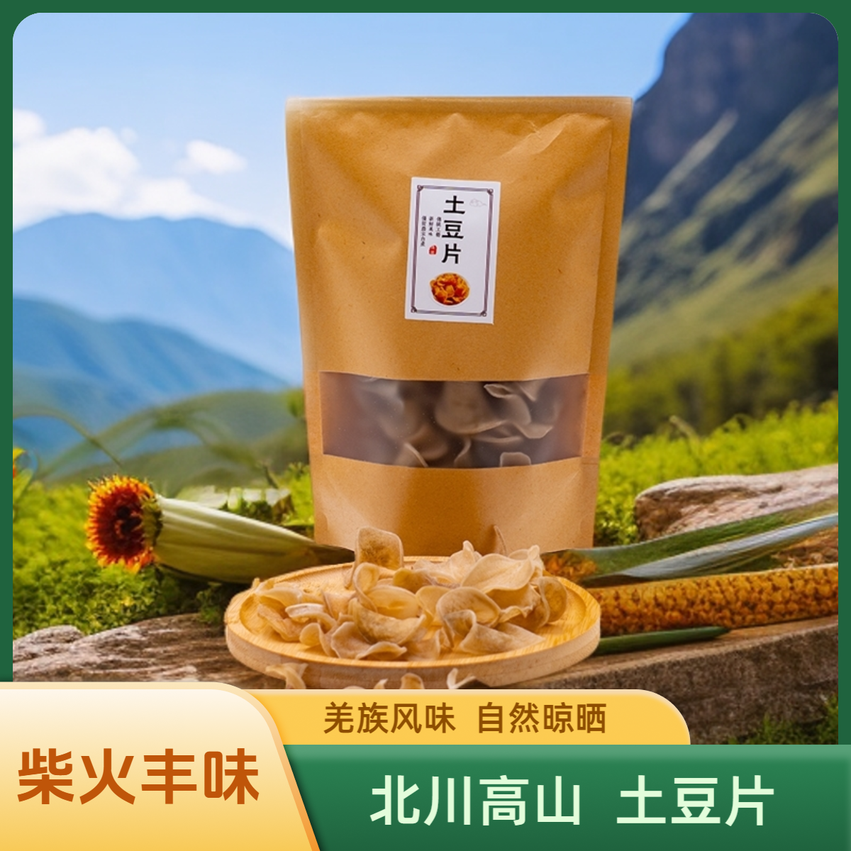 【柴火丰味】北川羌族风味 高山农家手工晒干土豆片