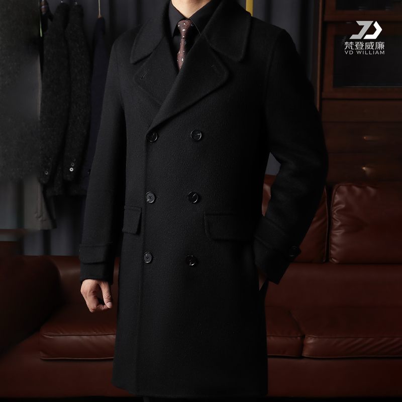 VD WILLIAM/梵登威廉男外套秋冬季新款双排扣中长款大衣226