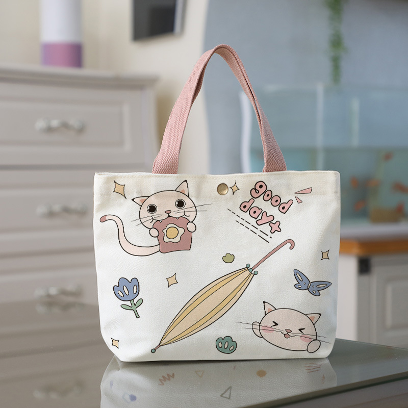 帆布包女2023年春夏新款大容量手拎布袋学生上班族饭盒袋厂家