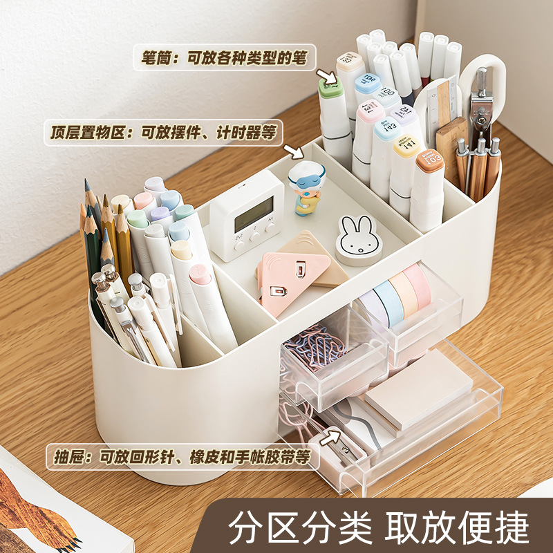 【12.13】日韩简约儿童多功能六角笔筒创意儿童学习桌文具收纳盒