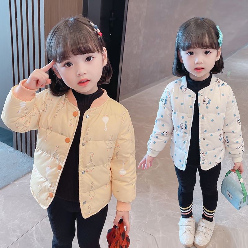 女童冬季轻薄棉衣儿童洋气秋冬款棉袄小童冬装外套女宝宝内胆棉服