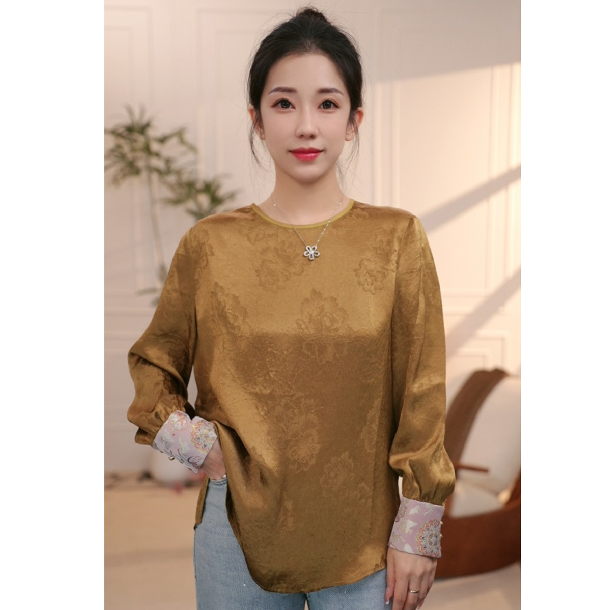 【跃金】新中式秋冬季休闲显瘦气质百搭上衣