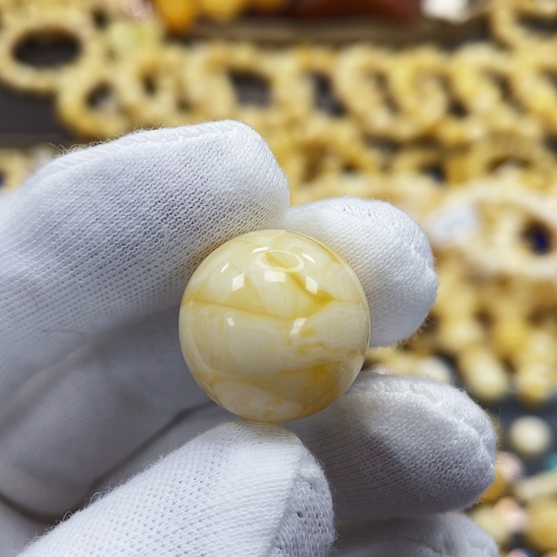 蜜蜡珠宝奇石未镶嵌段掌柜·圆珠19.0+mm