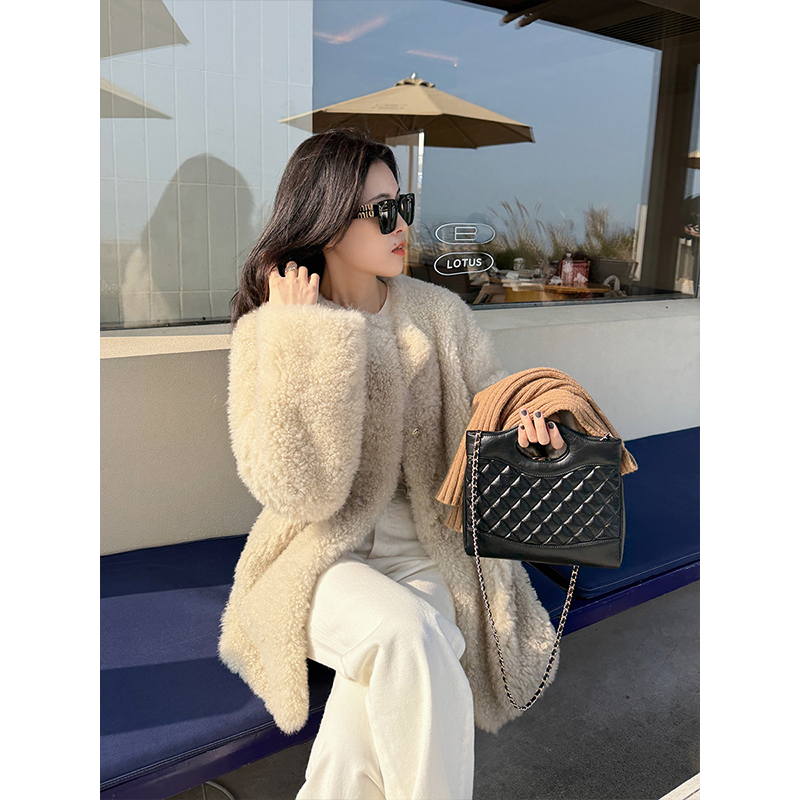 杨小妖【云端系列*极简山羊绒皮毛一体】高端线!云柔感