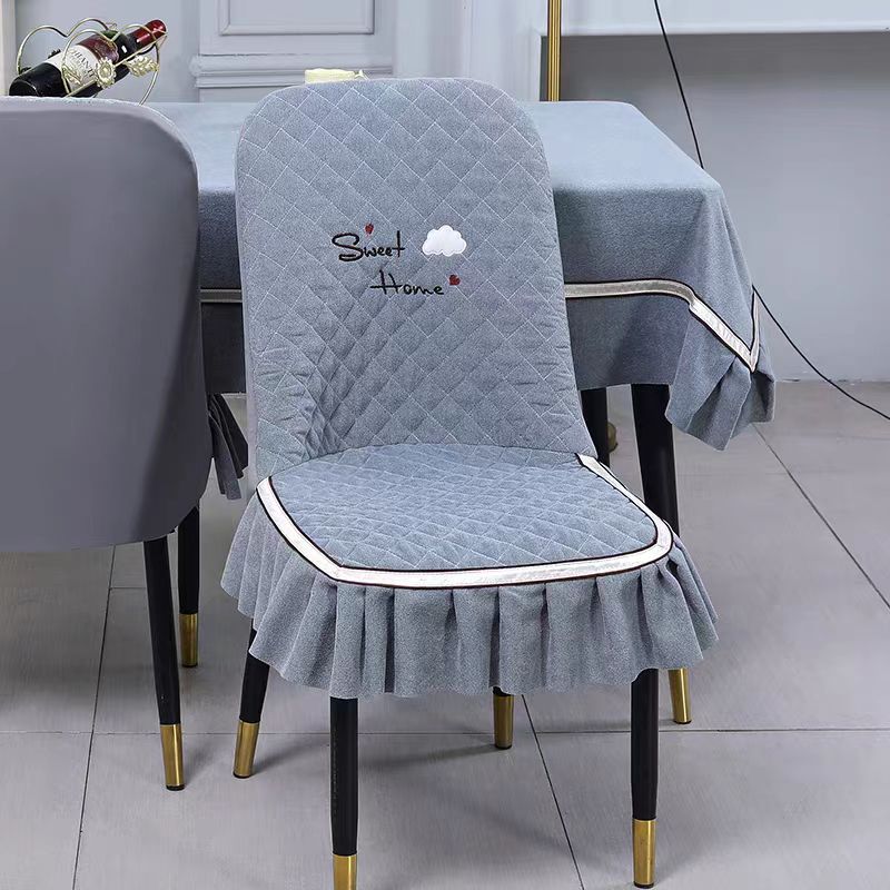 全包弧形扇形椅子套罩椅垫一体夹棉加厚凳子套罩防滑靠背2024新款