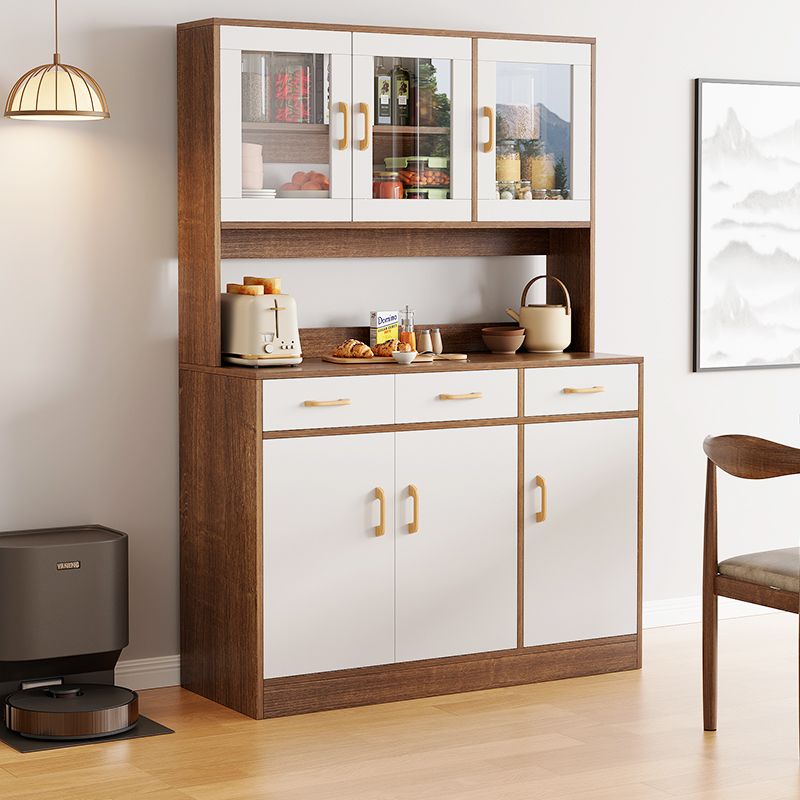 新疆包邮餐边柜客厅靠墙多层储物柜备餐柜厨房橱柜茶水柜微波炉收