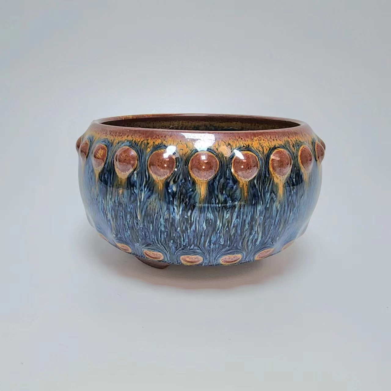 蓝羽战豉杯建盏茶盏建盏高档建盏主人杯建窑建盏天目盏柴烧建盏