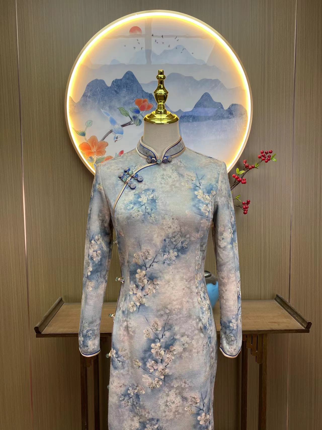 香雪海 国风文艺日常气质优雅显瘦长款旗袍