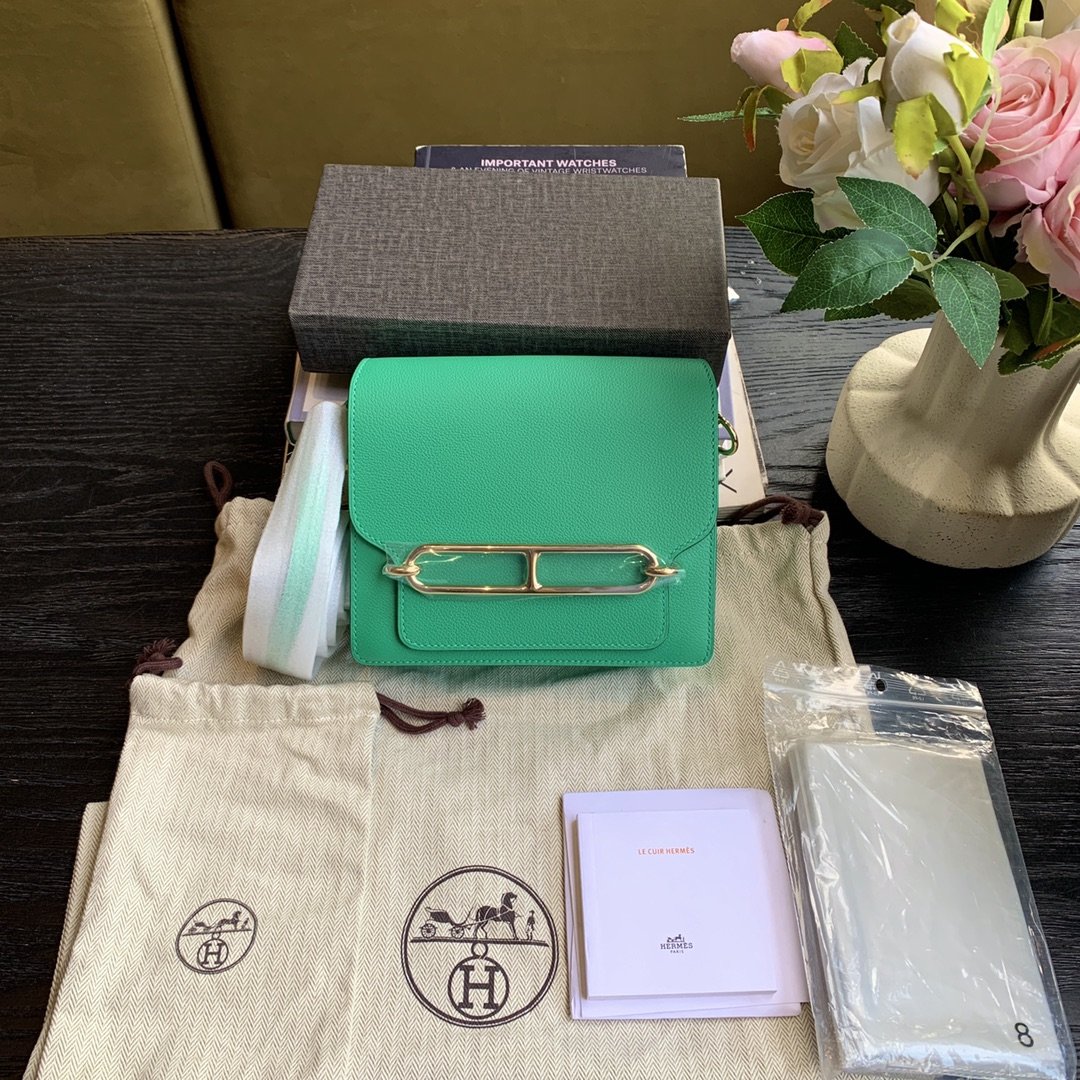 99新 Hermes/爱马仕 roulis猪鼻子19/金扣/Z刻单肩包/sp8151
