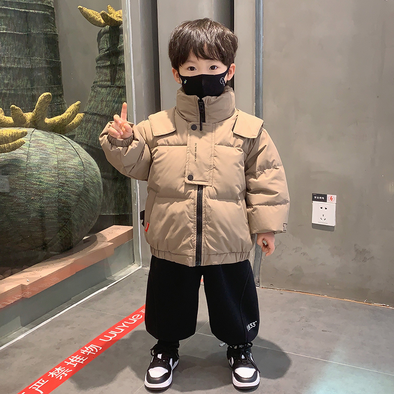 羽绒服男童23新款洋气宝宝帅气冬装保暖棉服儿童装加厚白鸭绒外套