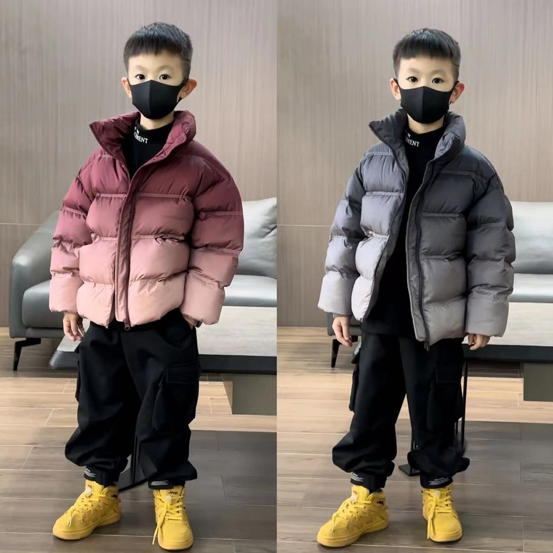 男童冬季加厚白鸭绒羽绒服新款渐变中大童保暖厚实羽绒外套潮