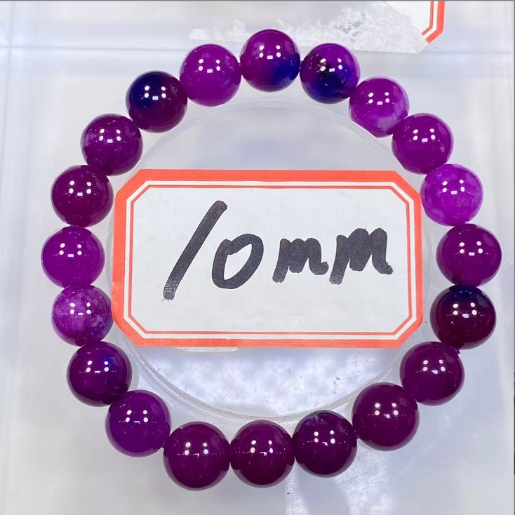 紫苏带飘蓝10mm手串发一条B57