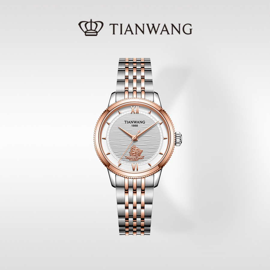 天王表传奇系列女士全自动18k金机械腕表LS51562TP.TP.KW