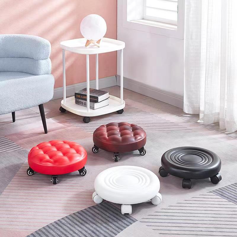 万向轮小凳子家用矮凳网红小凳子家用换鞋凳滑轮美缝凳旋转美甲凳