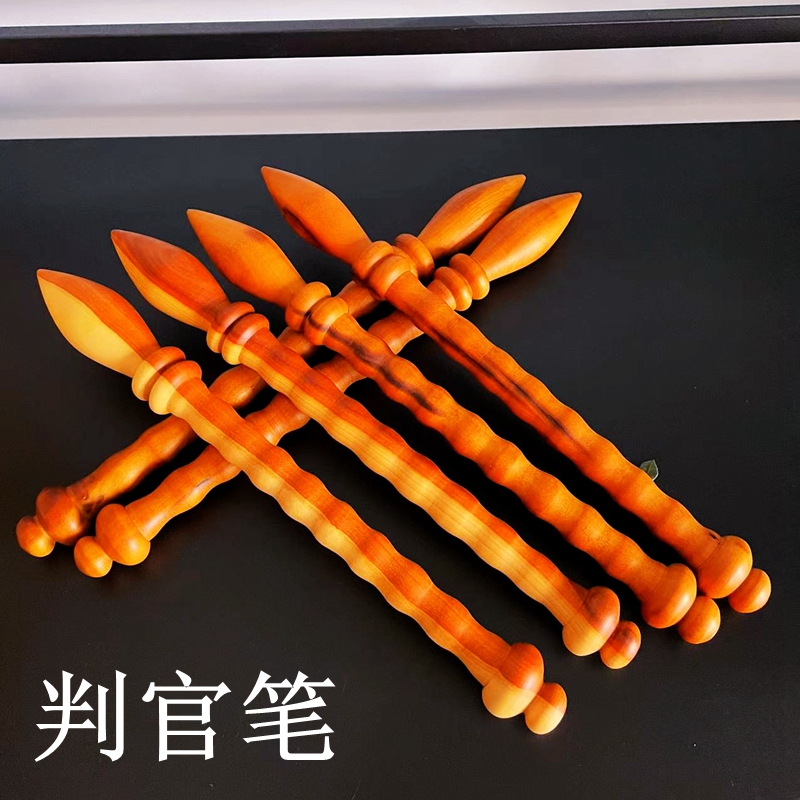 雷击枣木判官笔雷劈桃木竹节笔自然木料雷纹雷心料阴阳判官笔包邮